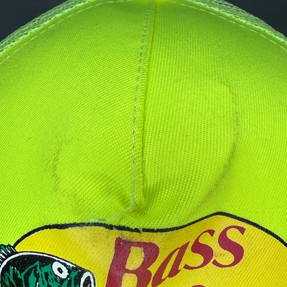 Vintage 1990s Bass Pro Shops Bright Neon SnapBack Hat - Picture 2 of 6